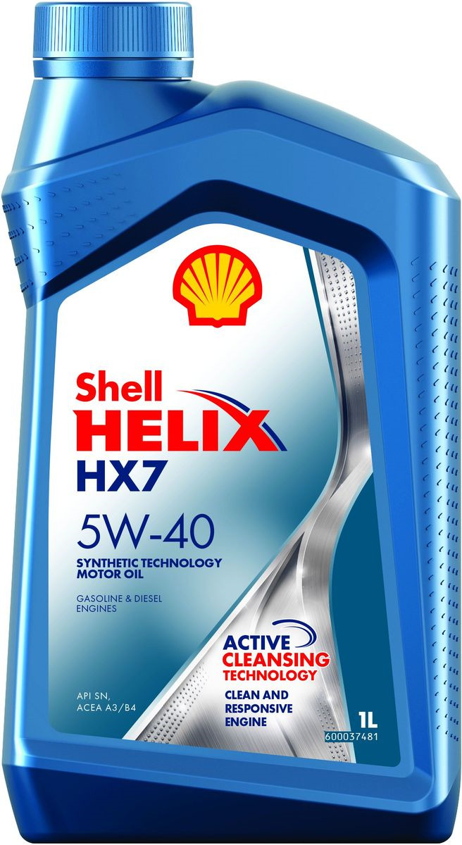 Масло моторное SHELL Helix HX7 5W-40 Полусинтетическое 1 л