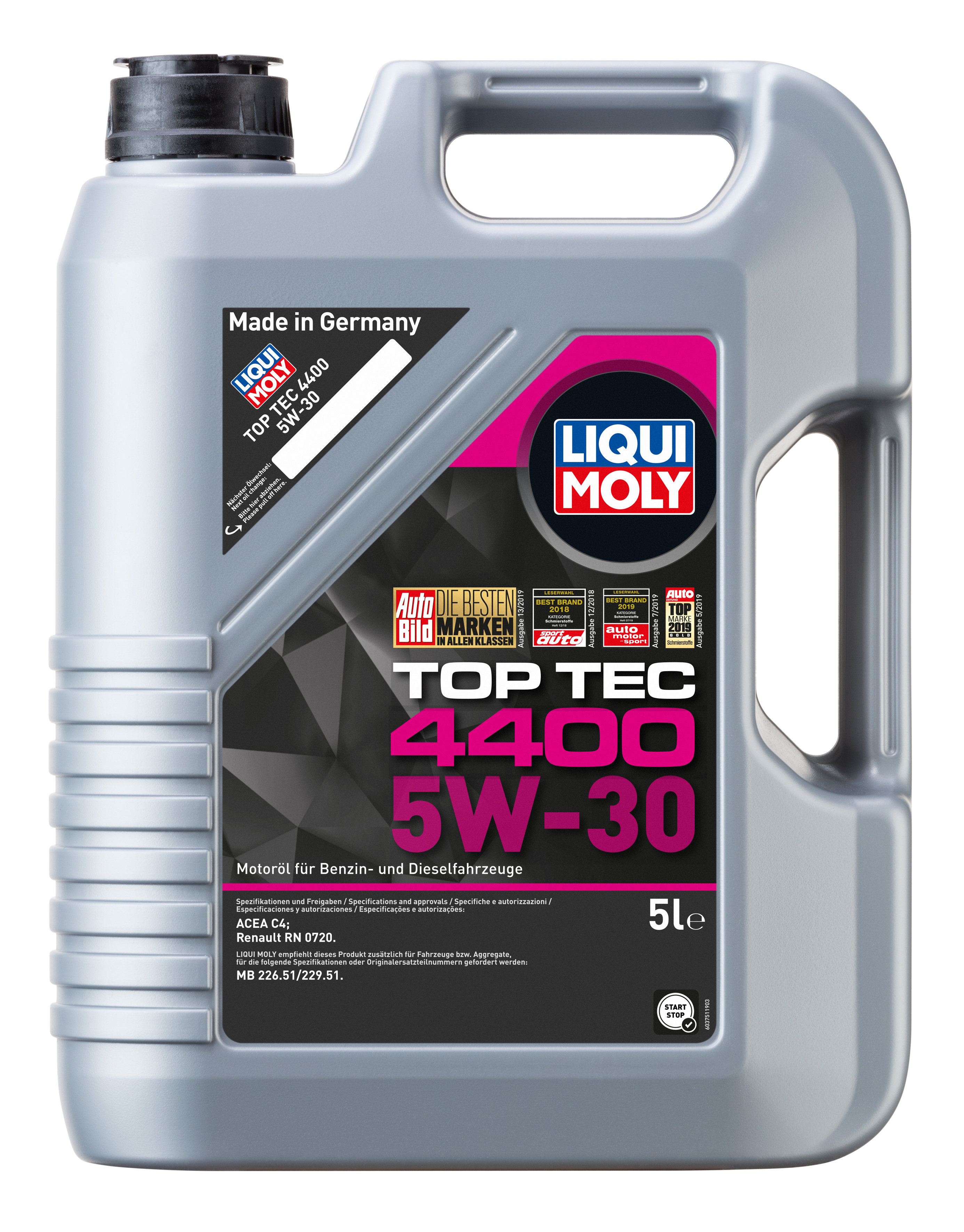 Масло моторное LIQUI MOLY Top Tec 4400 5W-30 Синтетическое 5 л