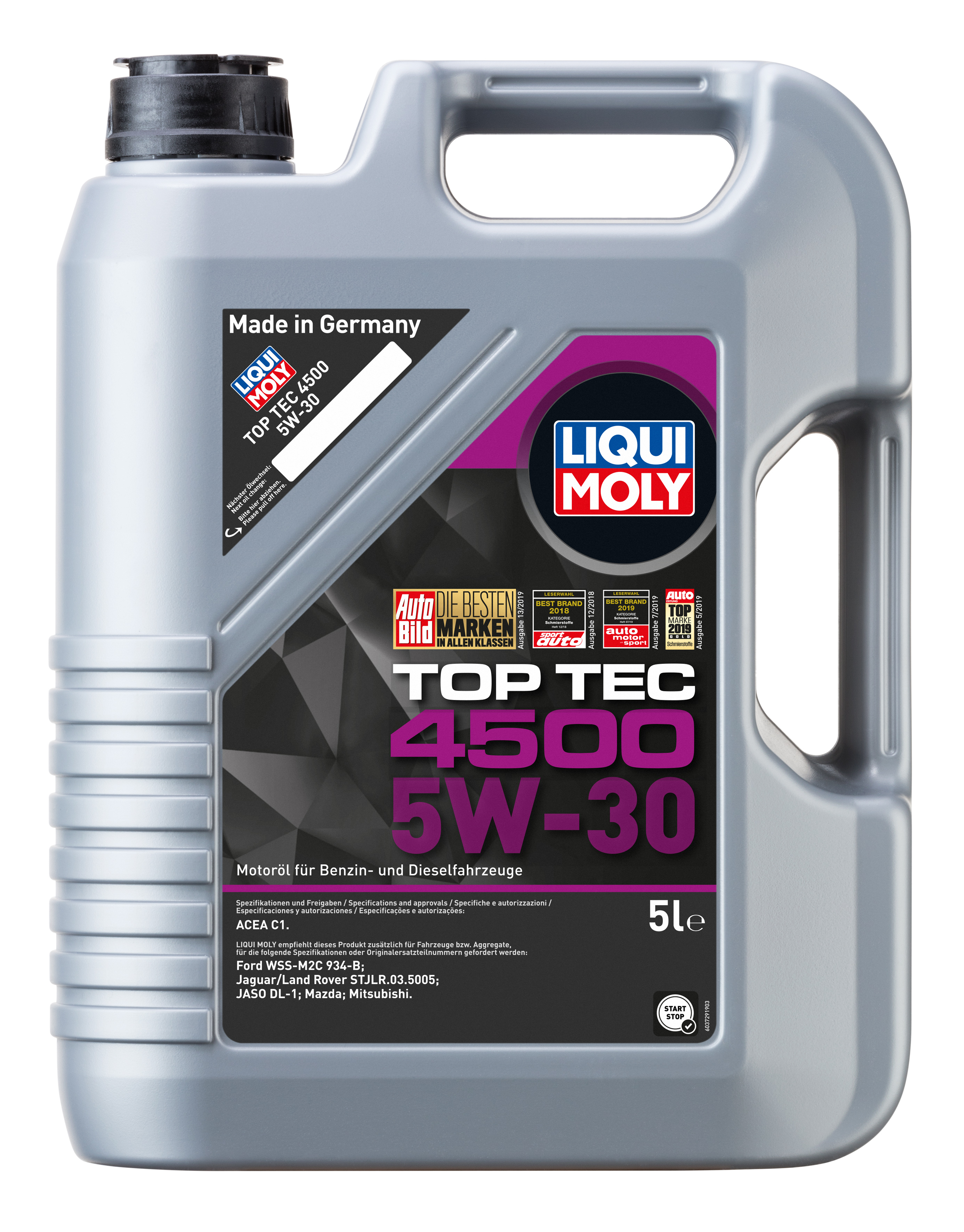 Масло моторное LIQUI MOLY Top Tec 4500 5W-30 Синтетическое 5 л
