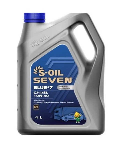 Масло моторное S-OIL BLUE #7 10W-40 Синтетическое 4 л