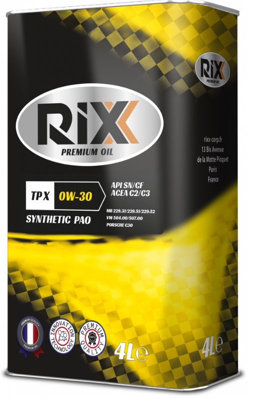 Масло моторное RIXX TP X 0W-30 Синтетическое 4 л