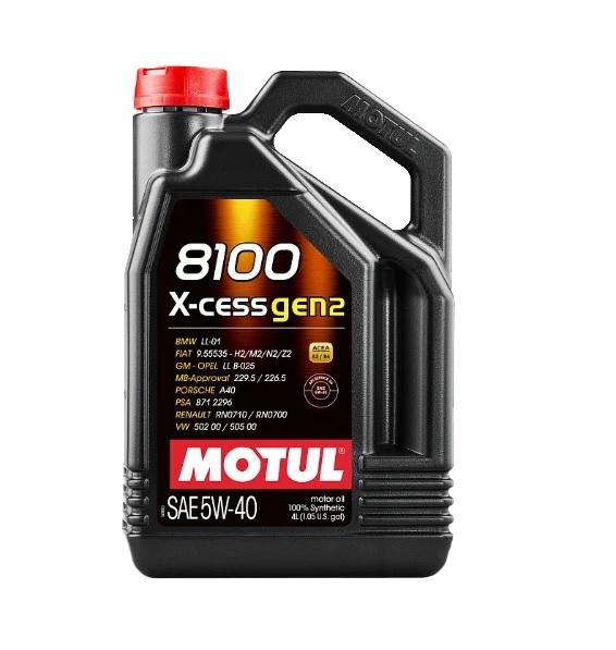 Масло моторное MOTUL 8100 X-cess GEN2 5W-40 Синтетическое 4 л