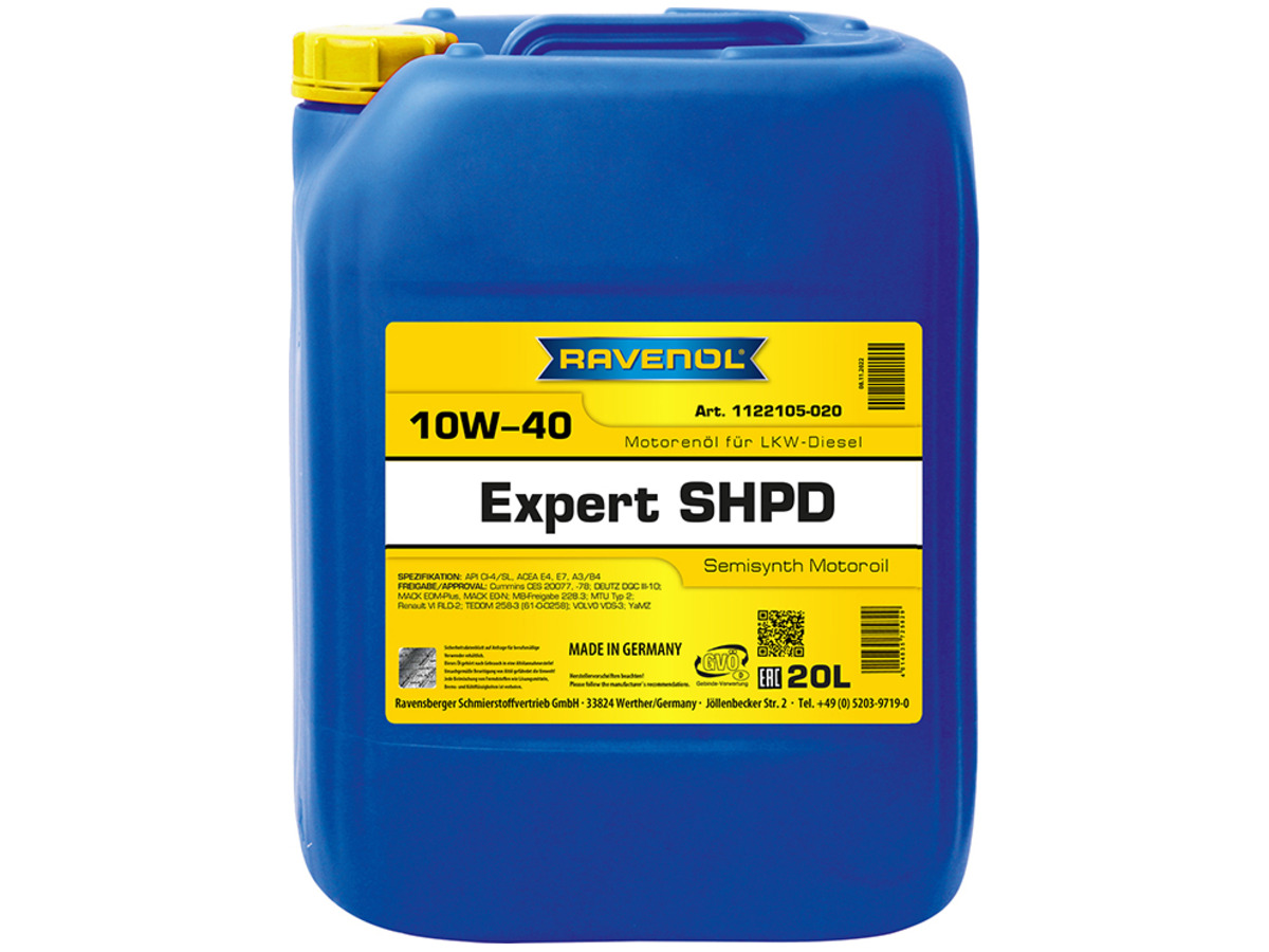 Масло моторное RAVENOL Expert SHPD 10W-40 Полусинтетическое 20 л