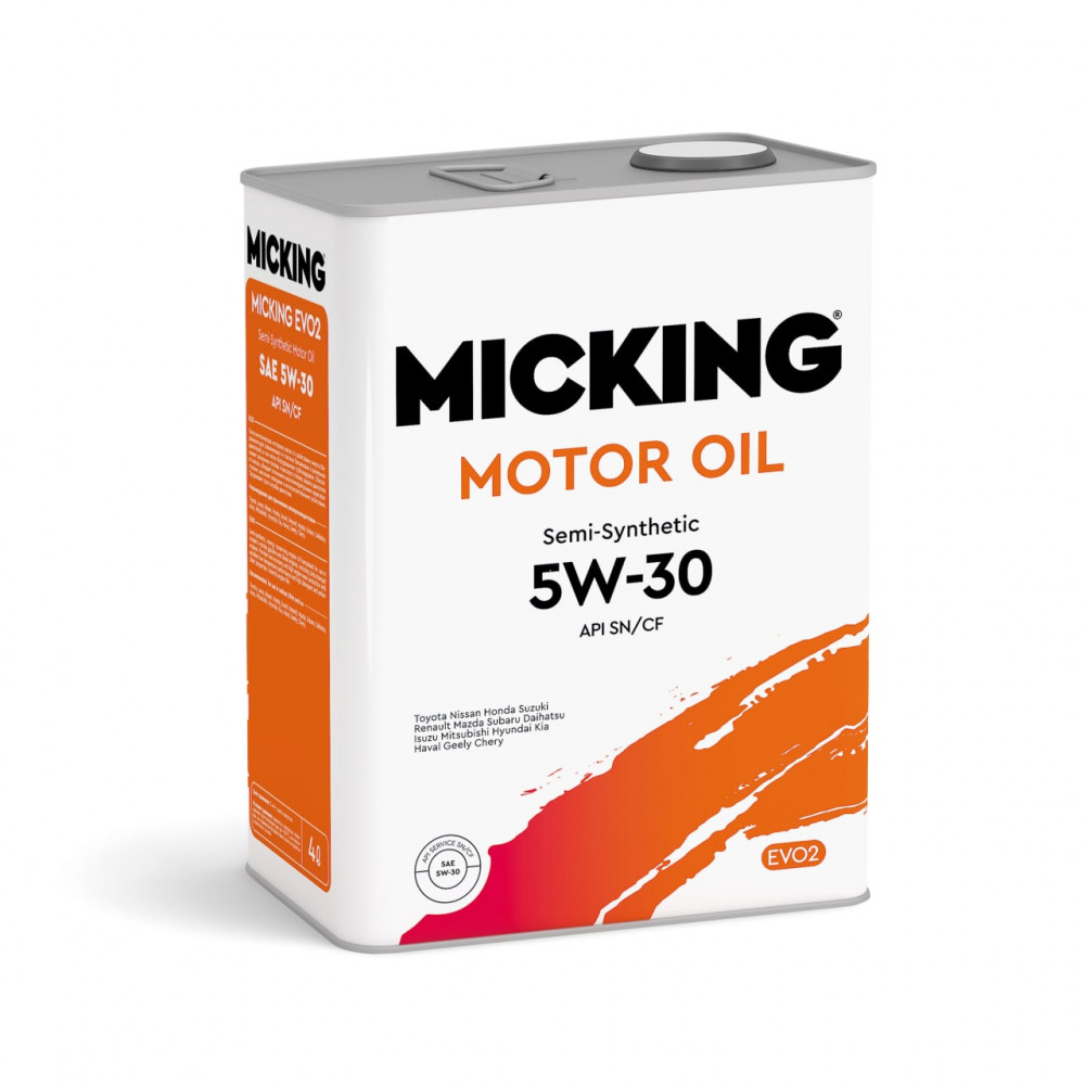 Масло моторное MICKING Motor Oil EVO2 5W-30 Полусинтетическое 4 