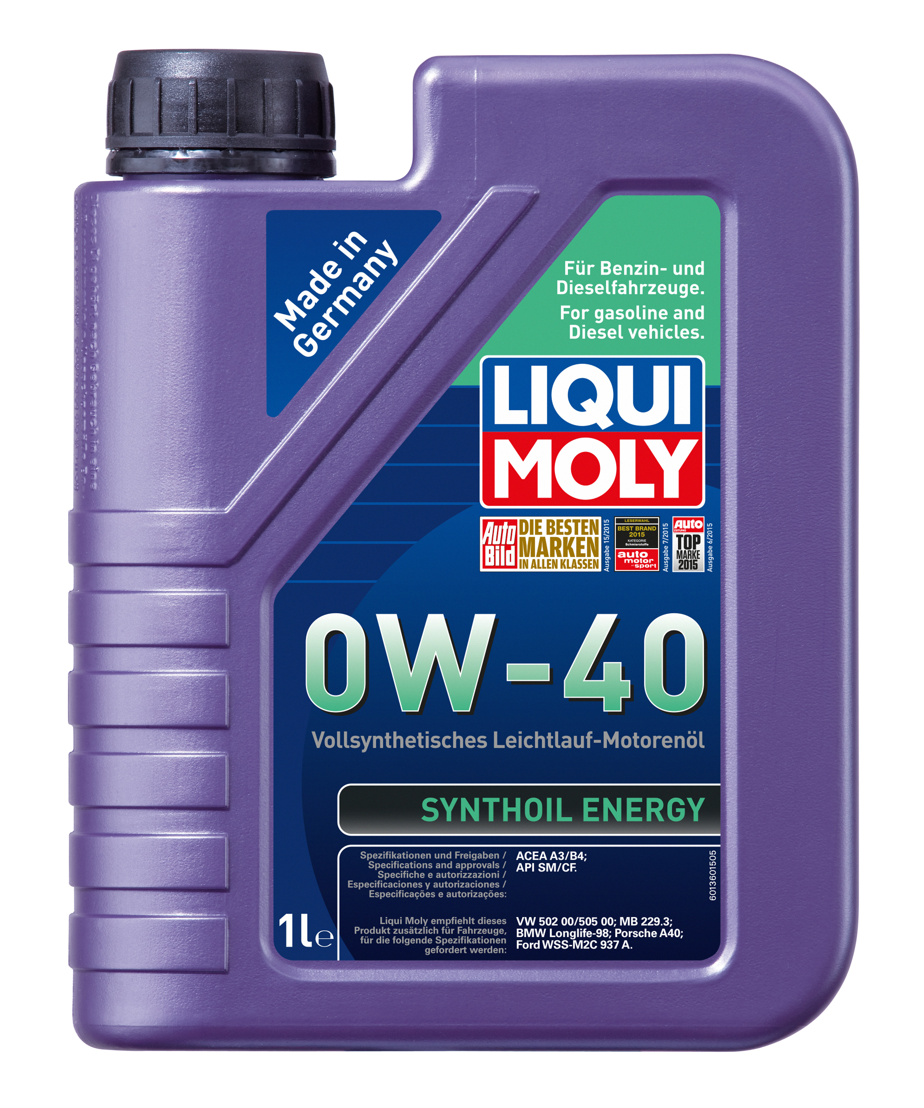Масло моторное LIQUI MOLY Synthoil Energy 0W-40 Синтетическое 1 