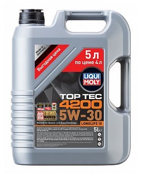 Масло моторное LIQUI MOLY Top Tec 4200 5W-30 Синтетическое 5 л