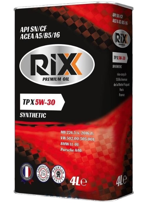 Масло моторное RIXX TP X 5W-30 Синтетическое 4 л
