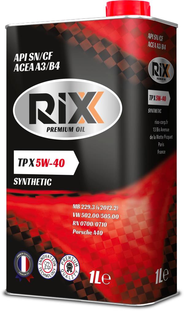 Масло моторное RIXX TP X 5W-40 Синтетическое 1 л