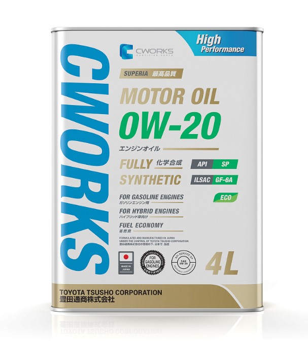 Масло моторное CWORKS SUPERIA 0W-20 Синтетическое 4 л