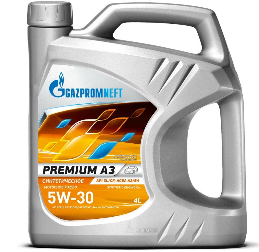 Масло моторное GAZPROMNEFT Premium A3 5W-30 Синтетическое 4 л