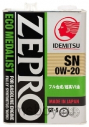 Масло моторное IDEMITSU ZEPRO ECO MEDALIST 0W-20 Синтетическое 4