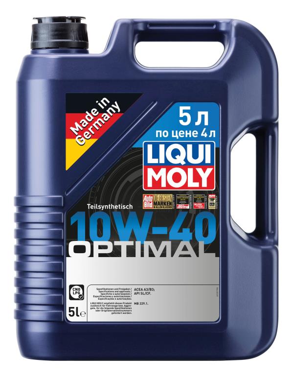 Масло моторное LIQUI MOLY Optimal 10W-40 Полусинтетическое 5 л