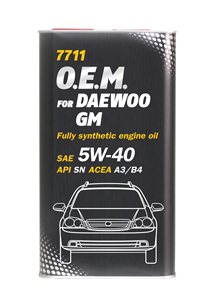 Масло моторное MANNOL 7711 O.E.M 5W-40 Синтетическое 4 л