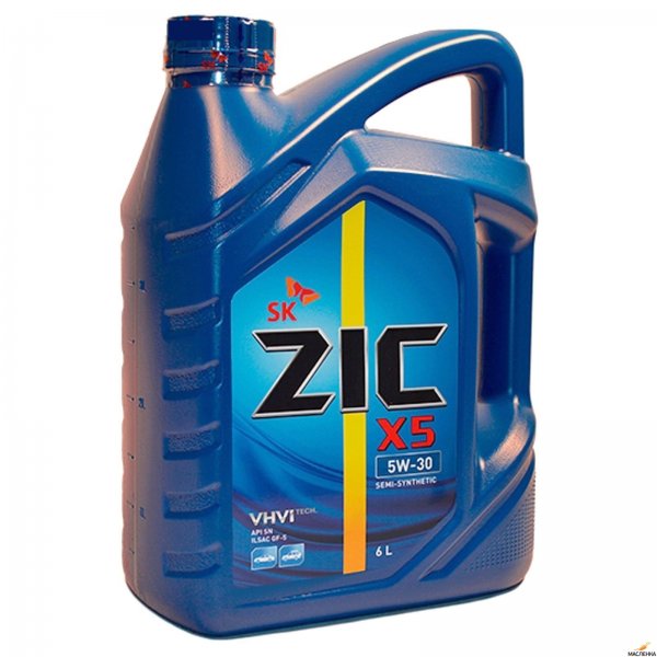 Масло моторное ZIC X5 5W-30 Полусинтетическое 6 л