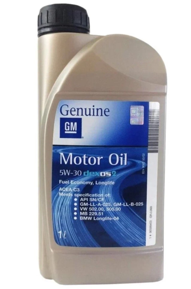Масло моторное GENERAL MOTORS Dexos 2 5W-30 Синтетическое 1 л