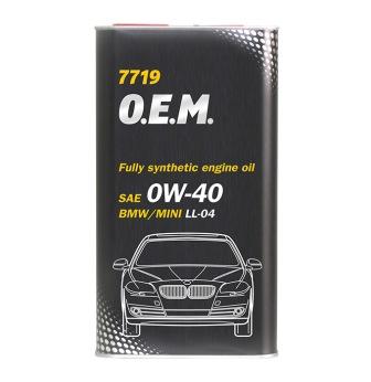 Масло моторное MANNOL 7719 O.E.M 0W-40 Синтетическое 4 л