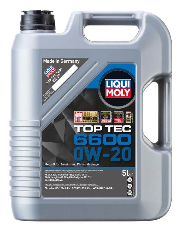 Масло моторное LIQUI MOLY Top Tec 6600 0W-20 Синтетическое 5 л